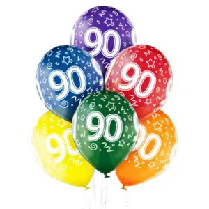 Ballongbukett: Tall Regnbue - "90" - Medium