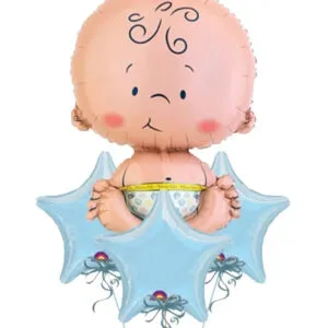Ballongbukett: Babystjerner - Blå