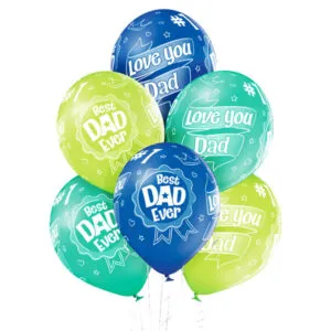 Ballongbukett: "Best Dad Ever" Fargerik