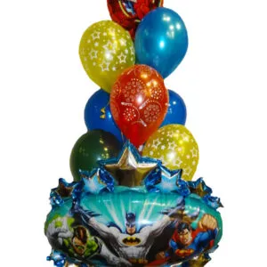Ballongbukett: Justice League & Spiderman - Small