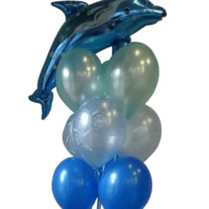 Ballongbukett: Free as the sea - Blue Dolphine