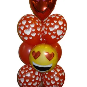 Ballongbukett: Emoji Hearts you! - Medium