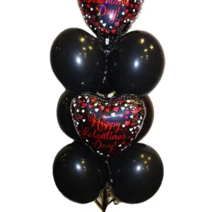 Ballongbukett: "Happy Valentine's Day" - Svart - Small
