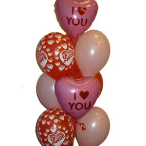 Ballongbukett: I Heart You - Pink - Extra large