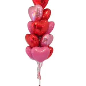 Ballongbukett: I Love you a Dozen - Pink & Red - Medium