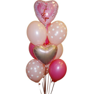 Ballongbukett: "I Love You" - Rose Gold & Pink