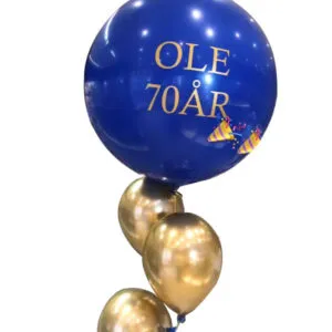 Ballongbukett: Gold & Blue Jumbo