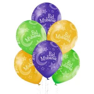 Ballongbukett: Eid Mubarak - Stars & Moons - Large