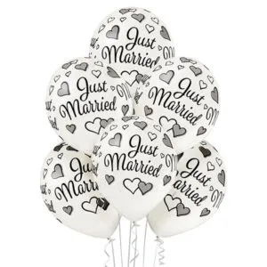 Ballongbukett: Just Married and Happy - Small