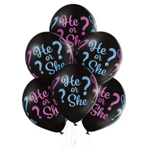 Ballongbukett: He or She? - Black