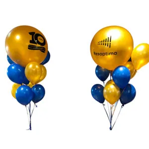 Ballongbukett: Blue and Gold Jumbo