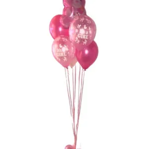 Ballongbukett: It's a Girl Teddy