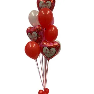 Ballongbukett: Triple Valentine Hearts - Medium