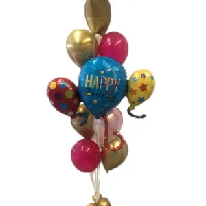 Ballongbukett: Happy Birthday Golden Star