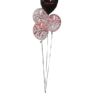Ballongbukett: Heart with confetti love