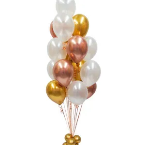 Ballongbukett: Gold & White Party