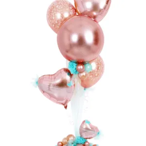 Ballongbukett: Rosegold love - Small
