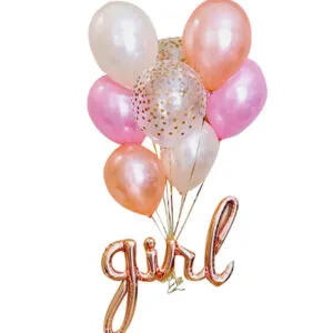Ballongbukett: Pastel baby girl bundle - Large