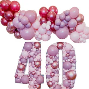 Mosaikk tall & Organisk klase / bue: Pink and purple 40 - 3m