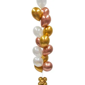 Ballongsøyle: Gold Chrome & White