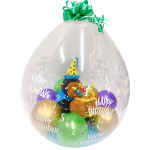 Gave i Ballong: "Happy Birthday" - Silver Fun
