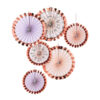 Vifter (6stk): Pastel & blomster med folie kant - 38-28cm