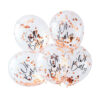 Konfettiballonger (5stk): "Oh Baby" - Rosegull Konfetti - 30cm