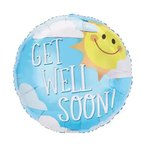 Folieballong: "Get Well Soon" - Sol - 43cm