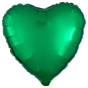 Folieballong: Hjerte - Flere farger (Metallic) - 43cm - Grønn (Metallic)