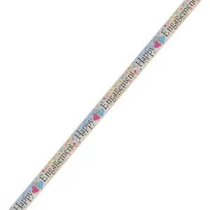 Banner: "Happy Engagement" - Blå med Hjerter - 3,65m