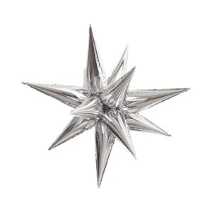 Folieballong: Starburst Stjerne - Flere Farger - 70 cm - Sølv