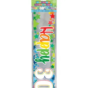 Banner: "Happy Birthday" - Fargerik - Flere Tall - 3,65m - 30