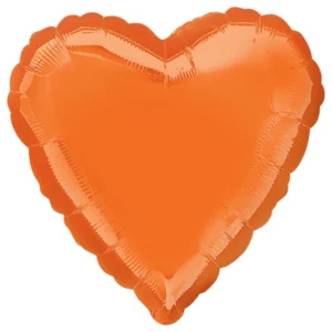 Folieballong: Hjerte - Flere farger (Metallic) - 43cm - Oransje (Metallic)