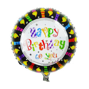 Folieballong: "Happy Birthday" - Fargerik - 43cm