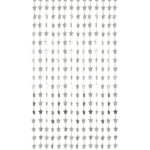 Backdrop / Tassel: Frynset med Stjerner - Sølv - 2x1m