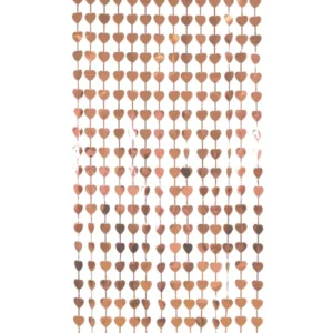 Backdrop / Tassel: Frynset med Hjerter - Gull - 2x1m