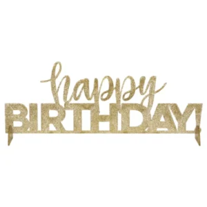 Bordekorasjon: "Happy Birthday - Gull