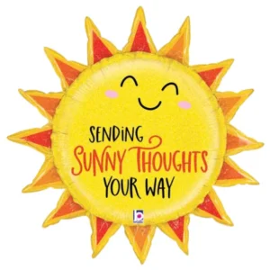 Folieballong: "Sending Sunny Thoughts Your Way" - Sol - Gul - 61cm