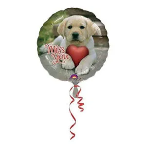 Folieballong: "Miss You" - Hund - 46cm