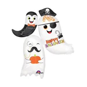 Folieballong: "Happy Halloween" - Spøkelse - 69cm