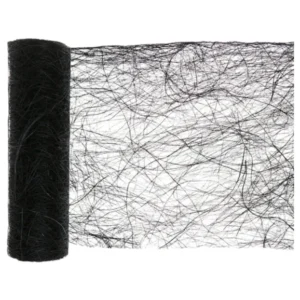 Bordløper: Svart Abaca - 5m x 30cm