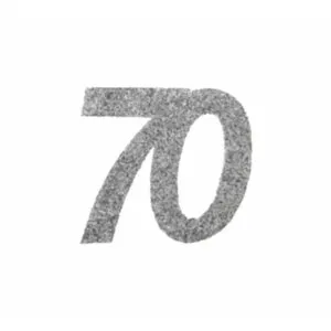 Konfetti: Ulike tall - Sølv Glitter - 70