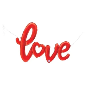 Banner / Girlander: Love folie - rød - 119cm