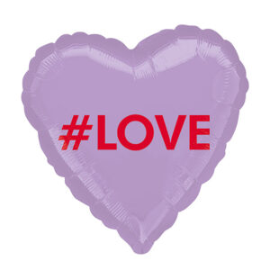 Folieballong: Hjerte - "#Love" - 43cm