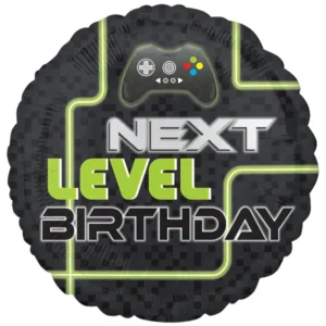 Folieballong: 'Next level birthday'' - Svart - 45cm