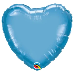 Folieballong: Hjerte - Chrome - Flere farger - 45cm - Blå