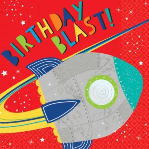 Servietter (16stk): "Birthday blast" - Fargerik - 16,5cm
