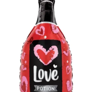 Folieballong: Love Potion flaske - rød - 91cm