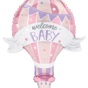 Folieballong: "Welcome Baby" - Luftballong - Rosa - 99cm