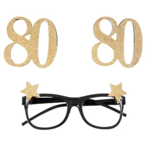 Briller med tall: Ulike tall - Glitter Gull - 80